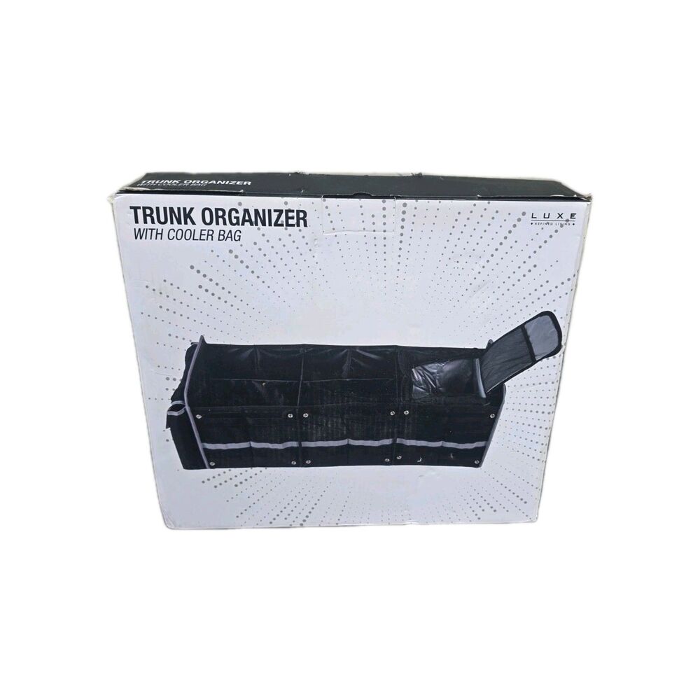 Large Trunk Organizer with Portable Leakproof Cooler Bag,Foldable Cover,Adjustab